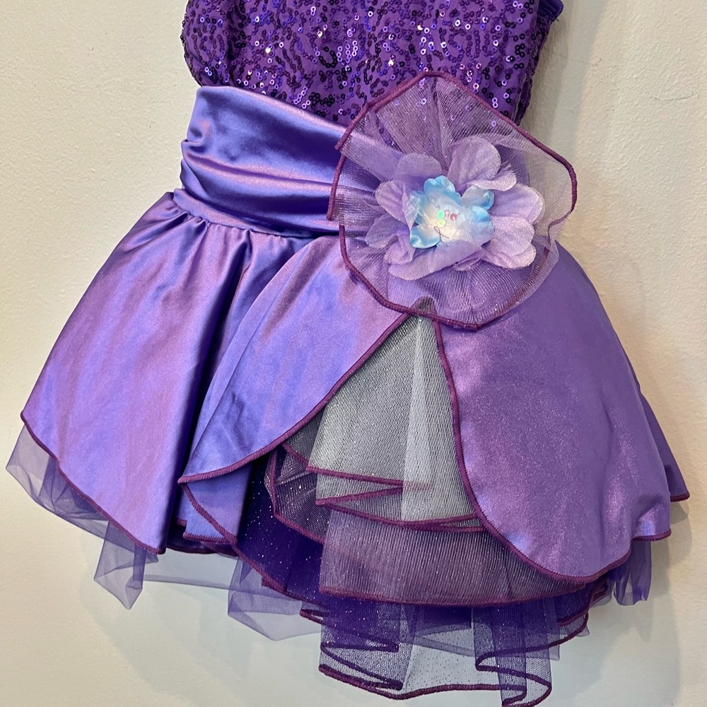 Curtain Call Costumes, Almost There, ballet tutu dance outfit, purple, size CSM - Picture 5 of 10